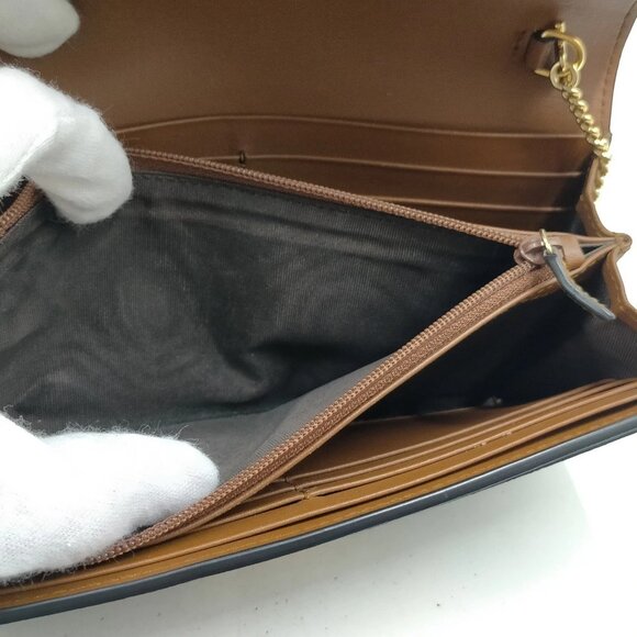 Authentic Gucci Padlock Chain Wallet Brown PVC mn494-112925 - Picture 6 of 10